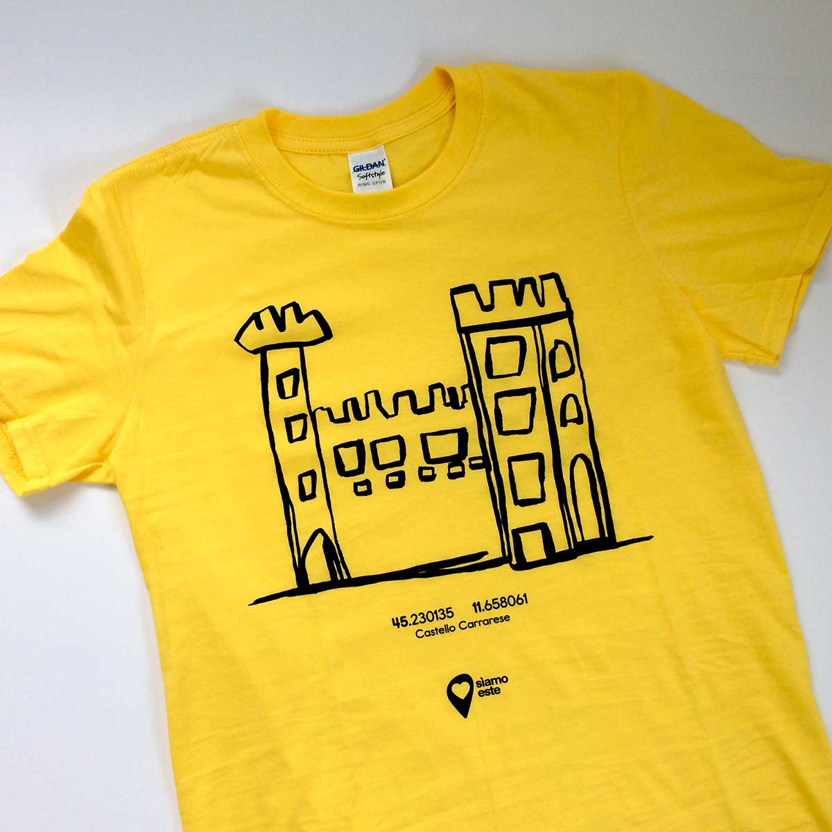 T-shirt gialla in cotone, Castello Carrarese - Este